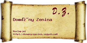 Domány Zenina névjegykártya